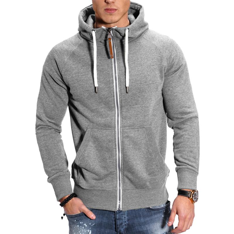 Men's Hooded Raglan Sleeveipper Sports Casal Jacket - Image 3