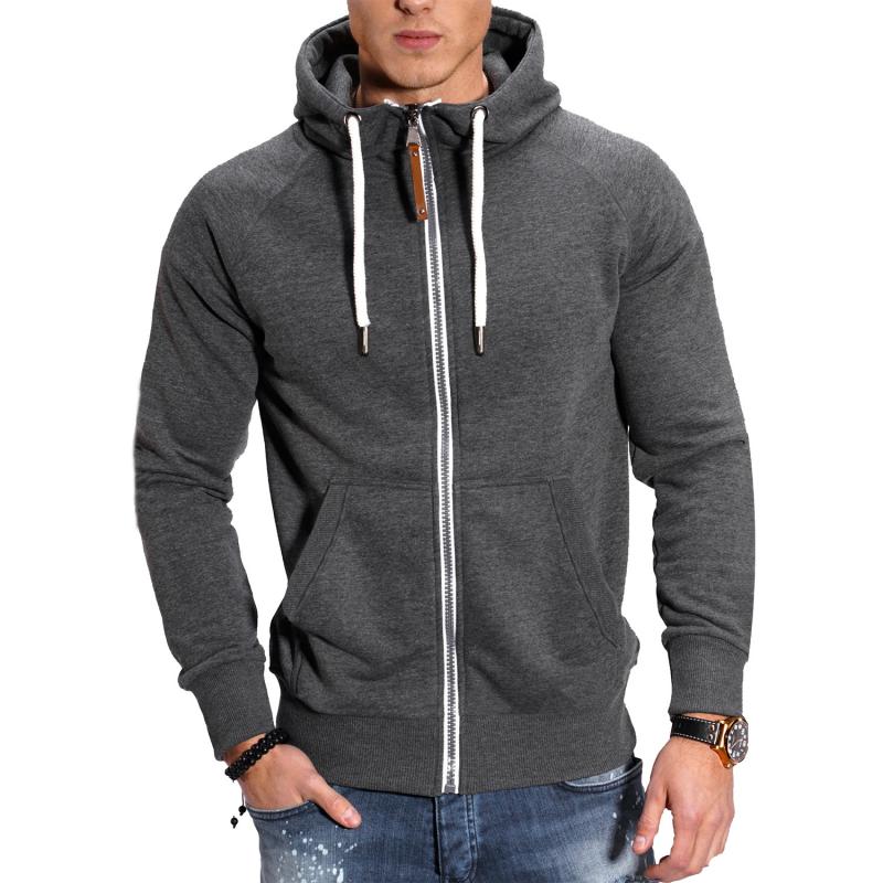 Men's Hooded Raglan Sleeveipper Sports Casal Jacket - Image 4