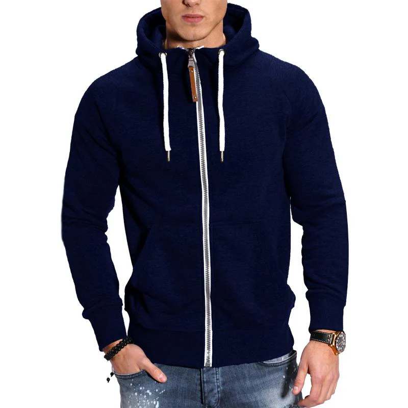 Men's Hooded Raglan Sleeveipper Sports Casal Jacket - Image 6