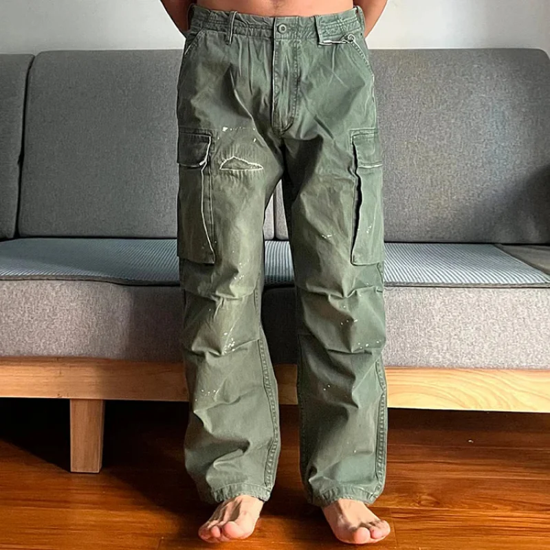 Men's Loose Large Pocket Wear-resistant Cargo Paratrooper Pants - Image 11