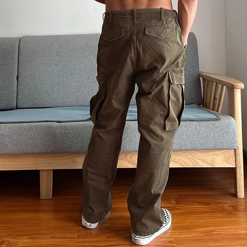 Men's Loose Large Pocket Wear-resistant Cargo Paratrooper Pants - Image 4