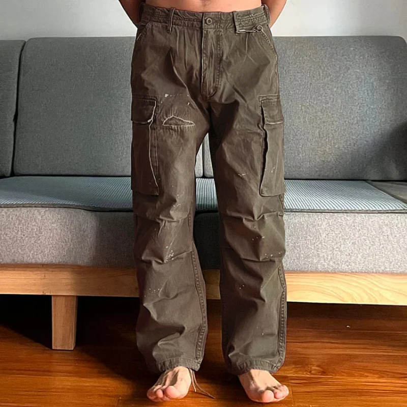 Men's Loose Large Pocket Wear-resistant Cargo Paratrooper Pants - Image 9
