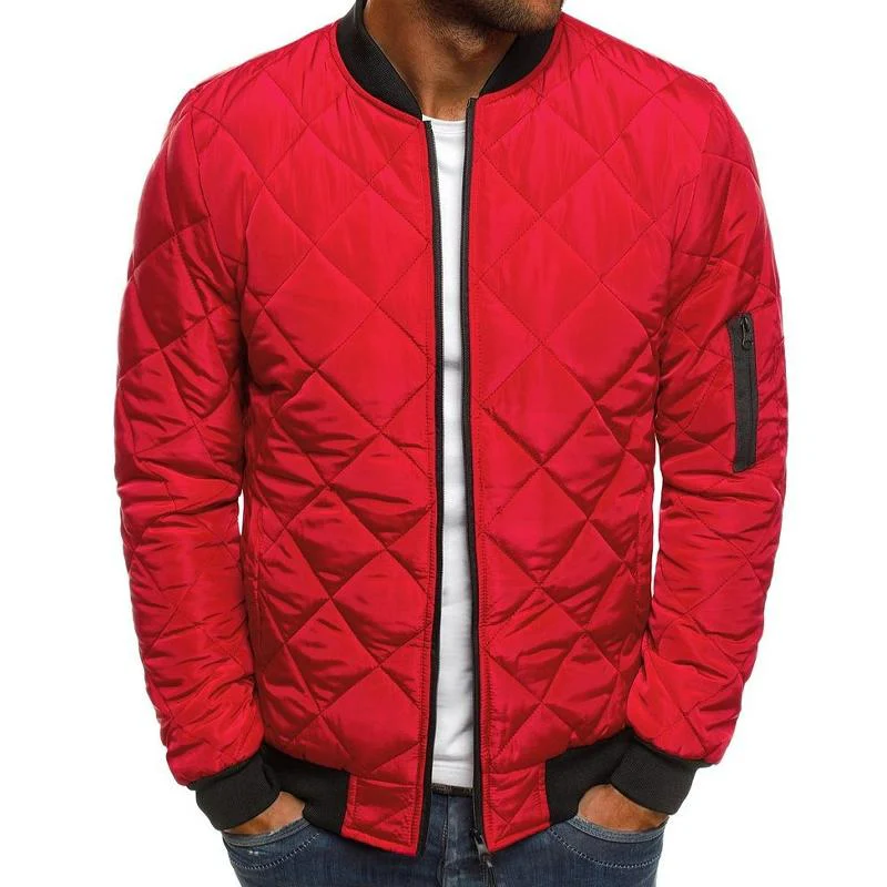 Men's Padded Stand Collar Solid Color Thermal Padded Jacket - Image 11