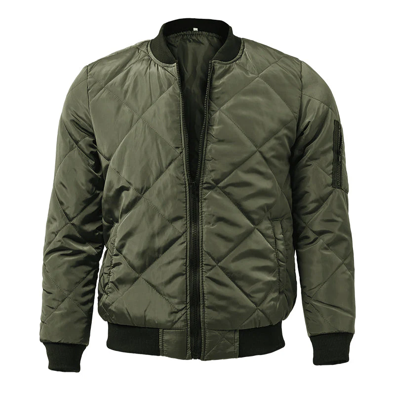 Men's Padded Stand Collar Solid Color Thermal Padded Jacket - Image 6
