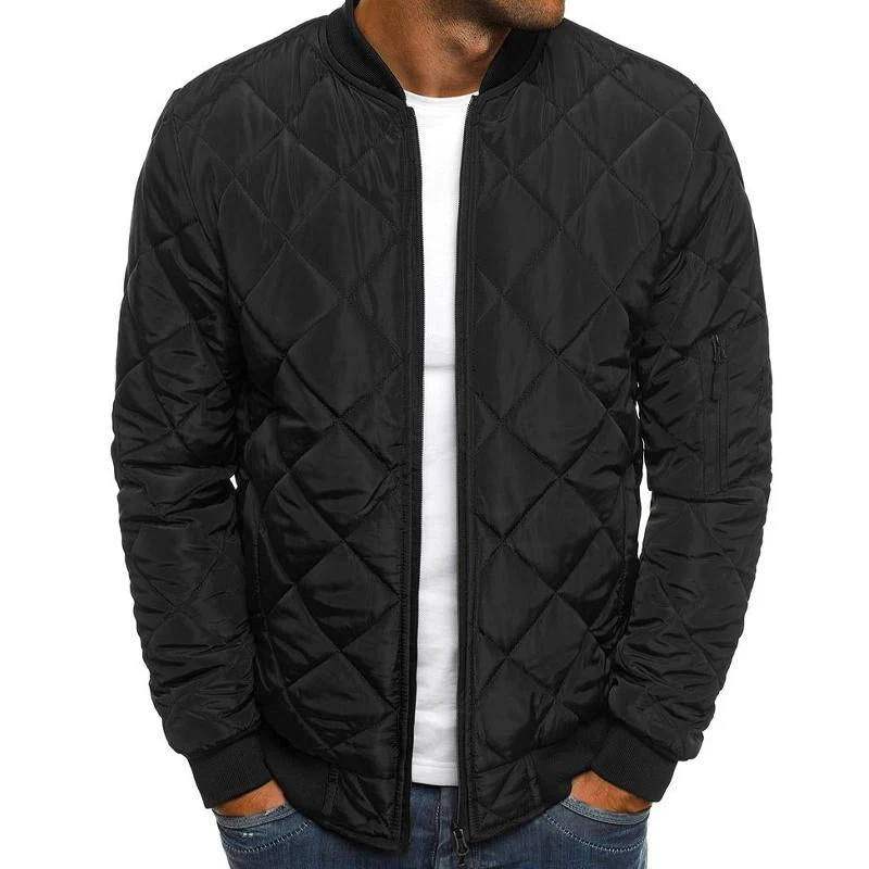 Men's Padded Stand Collar Solid Color Thermal Padded Jacket - Image 7