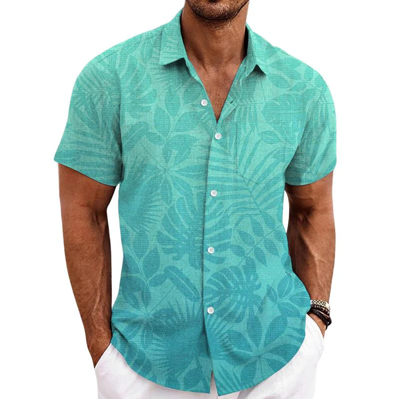 Men's Printed Hawaiian Short Sleeve Shirt - Image 2