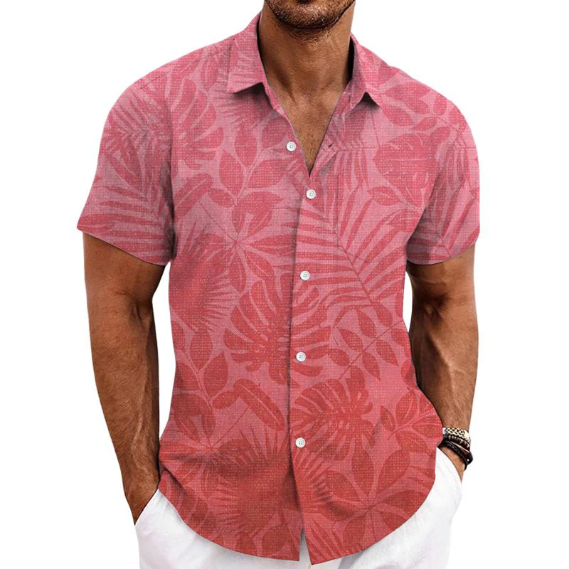 Men's Printed Hawaiian Short Sleeve Shirt - Image 4