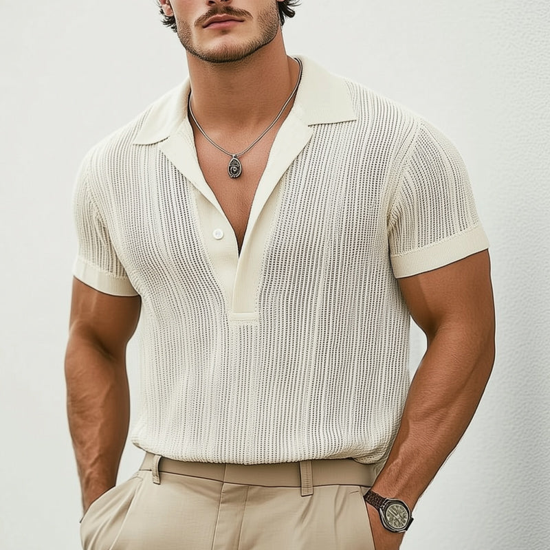 Men's Smmer Classicnitted Breathable V Neck T-Shirt