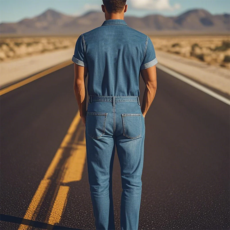 Men's Smmer Fashion Casal Classic Western Style Tencel DeniEmbroidered Jmpsit - Image 2