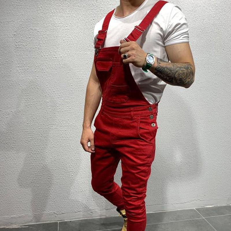 Men's Solid Color DeniOveralls - Image 7