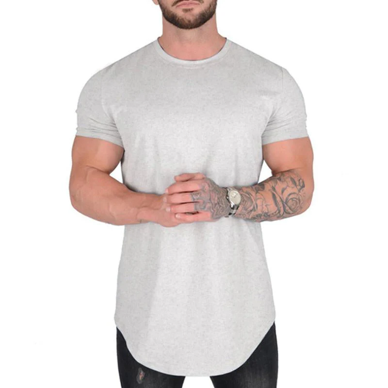 Men's Solid Color Loose Rond Neck Short Sleeve T-Shirt - Image 10