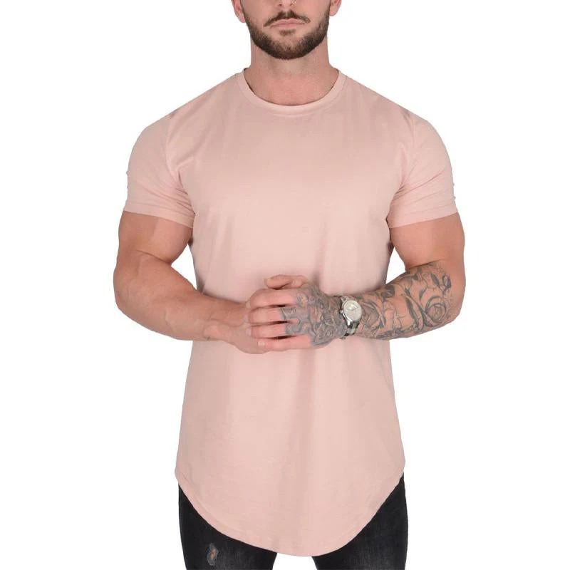 Men's Solid Color Loose Rond Neck Short Sleeve T-Shirt - Image 11