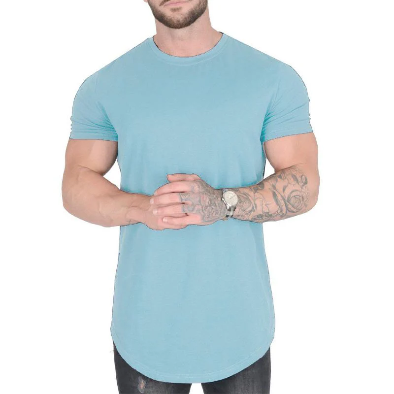 Men's Solid Color Loose Rond Neck Short Sleeve T-Shirt - Image 13
