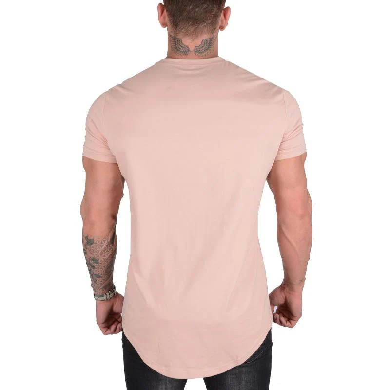 Men's Solid Color Loose Rond Neck Short Sleeve T-Shirt - Image 2