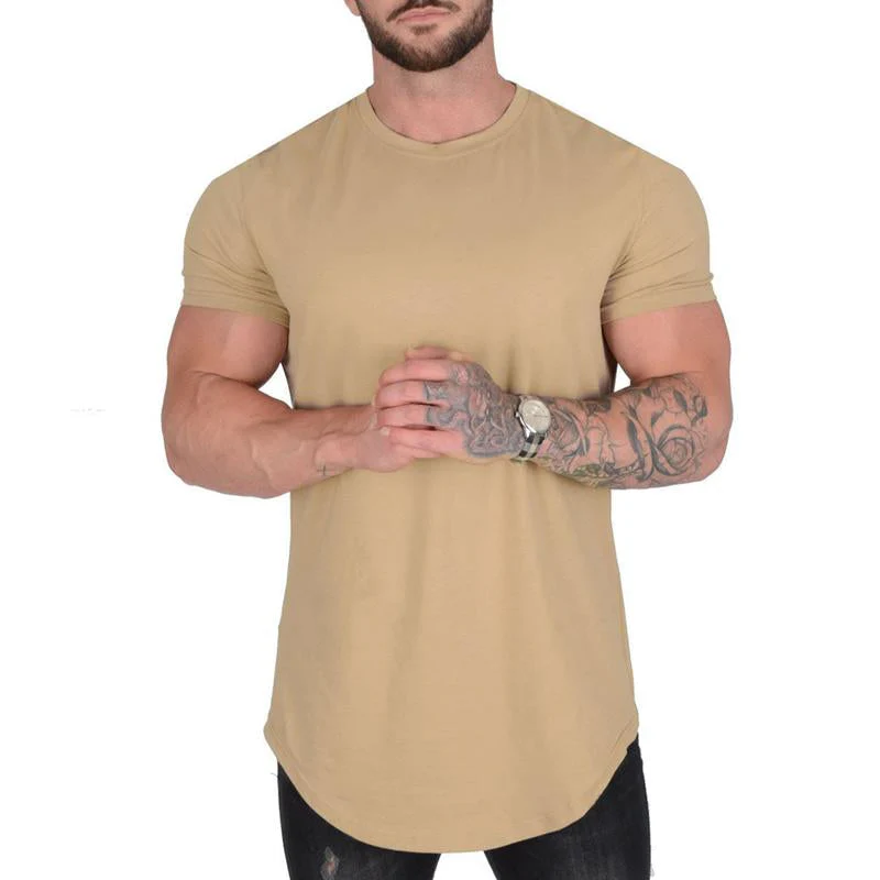 Men's Solid Color Loose Rond Neck Short Sleeve T-Shirt - Image 7