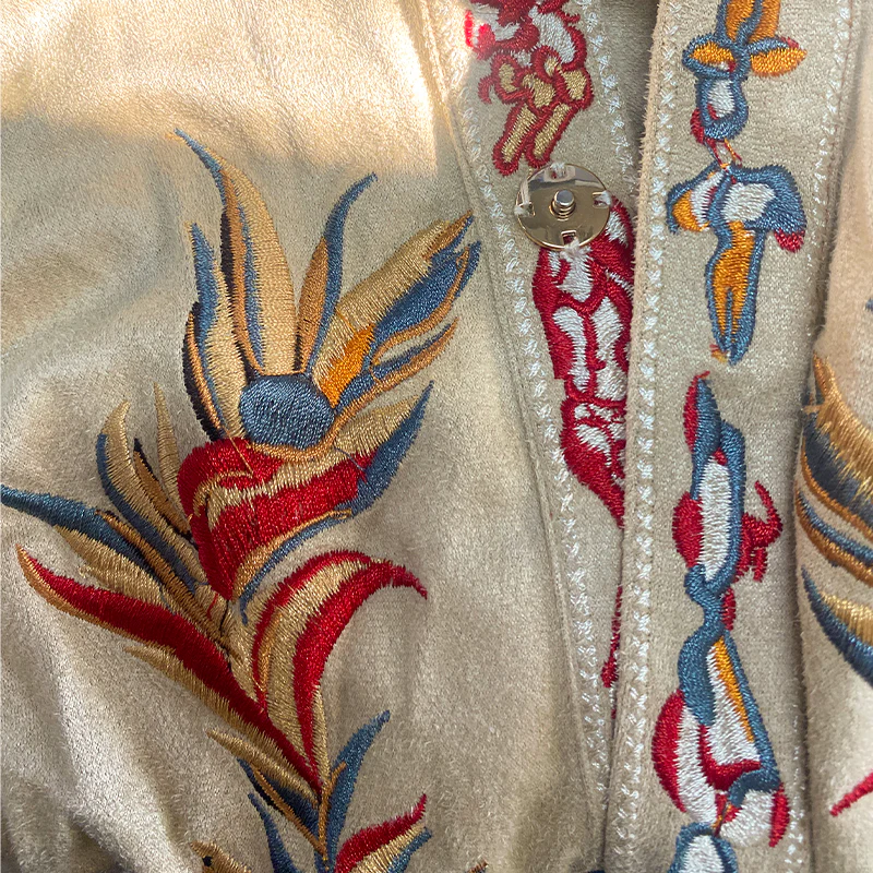 Men's Spring/Smmer Fashion Retro Western Style Sede Embroidered Short Sleeve Shirt - Image 8