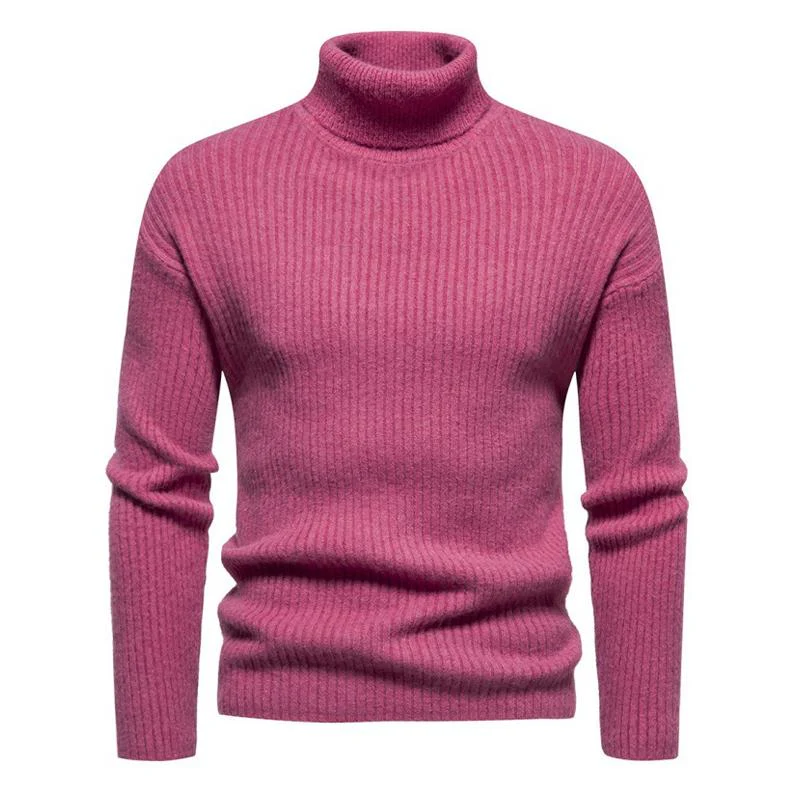 Men's Trtleneck Solid Color Sweater - Image 5