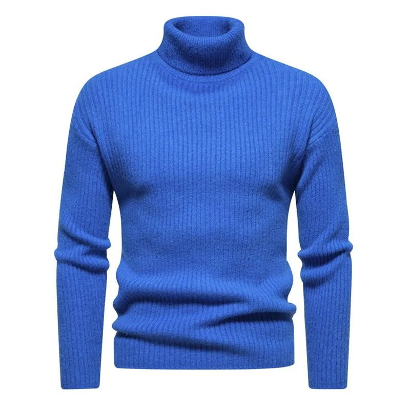 Men's Trtleneck Solid Color Sweater - Image 6