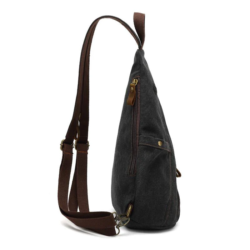 Men's Vine Canvas Solid Color Chest Bag - Image 3