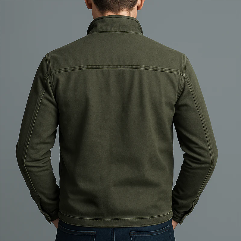 Men's Vine Casal Cotn Washedipper Lapel Jacket - Image 2