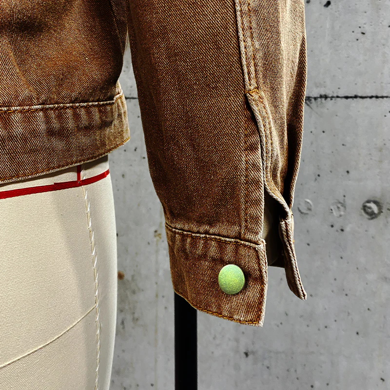 Men's Vine Casal Solid Color Washed DeniJacket - Image 5