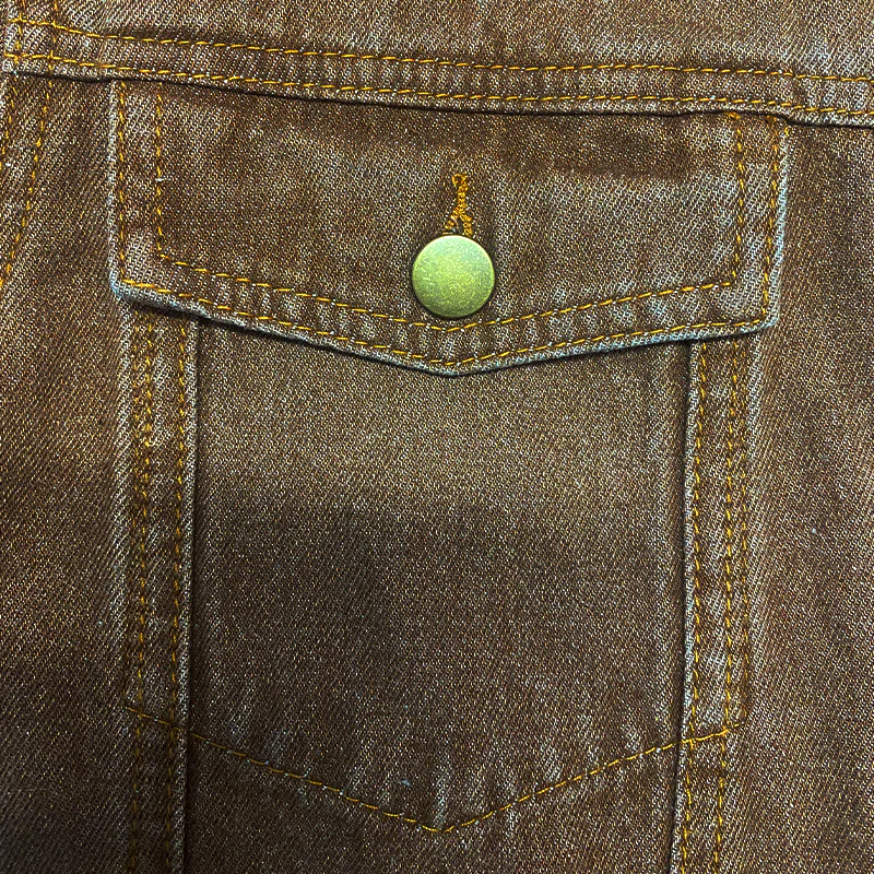 Men's Vine Casal Solid Color Washed DeniJacket - Image 7