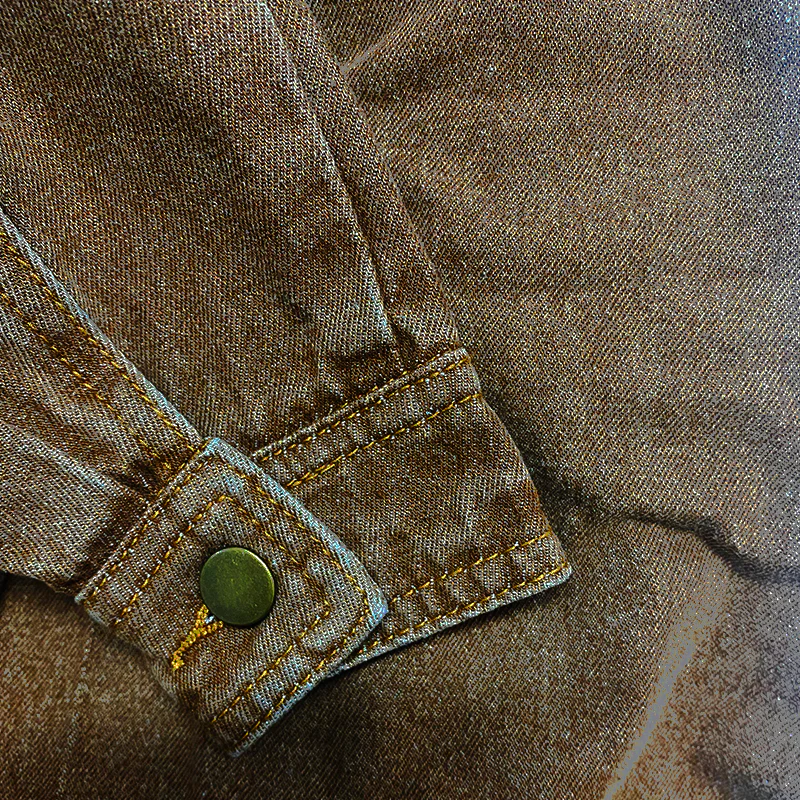 Men's Vine Casal Solid Color Washed DeniJacket - Image 8