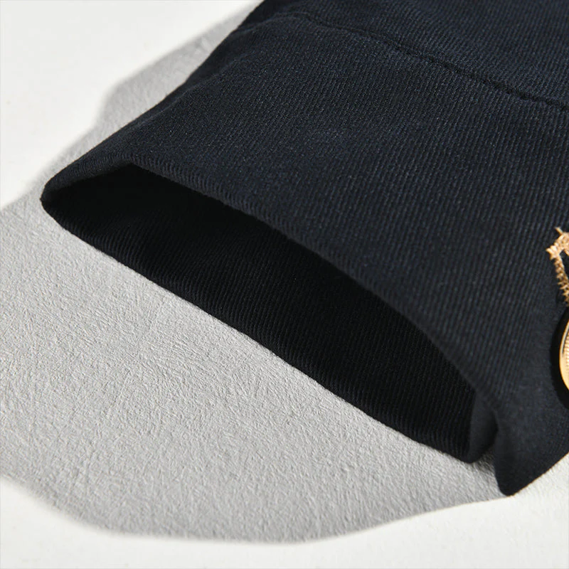 Men's Vintage Casual Solid Stand Collar Button Jacket - Image 3