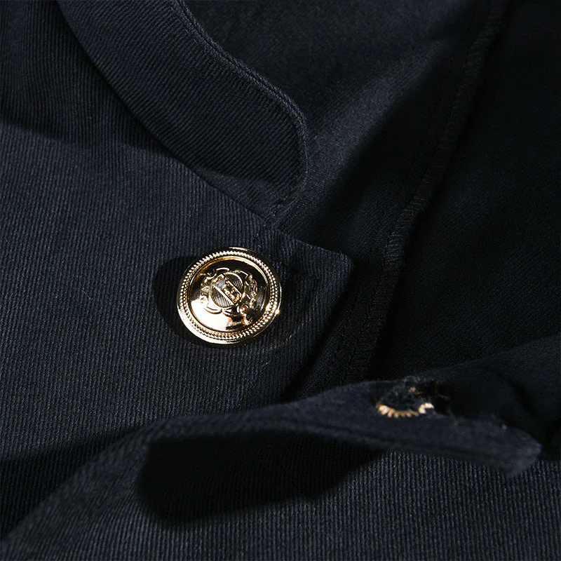 Men's Vintage Casual Solid Stand Collar Button Jacket - Image 5