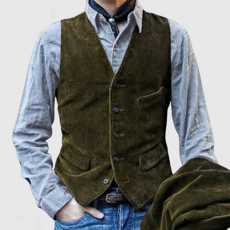 Men's Vine Cordroylti-Pocket Sit Vest - Image 2
