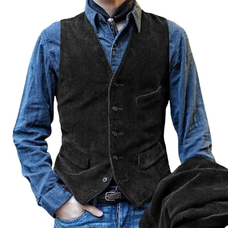 Men's Vine Cordroylti-Pocket Sit Vest - Image 4