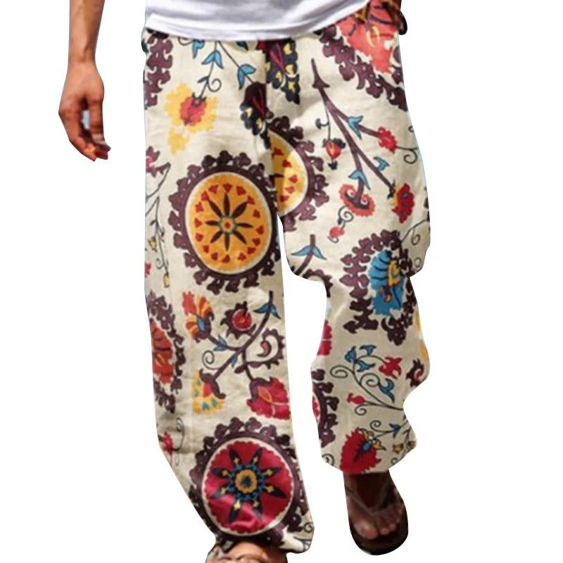 Men's Vine Loose Printed Drawstring Pants - Image 2