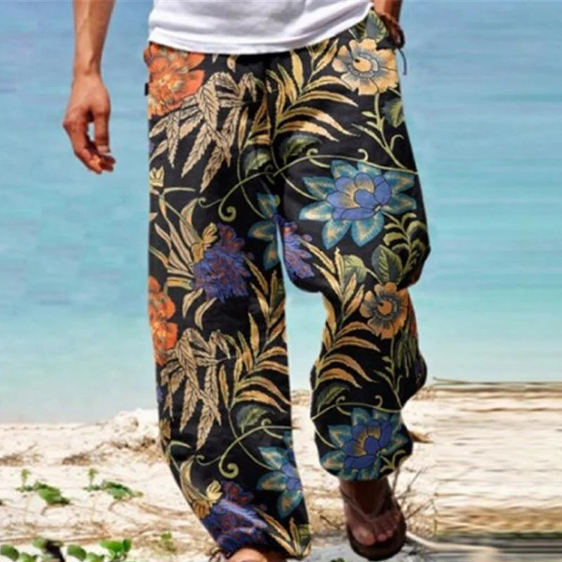 Men's Vine Loose Printed Drawstring Pants - Image 5
