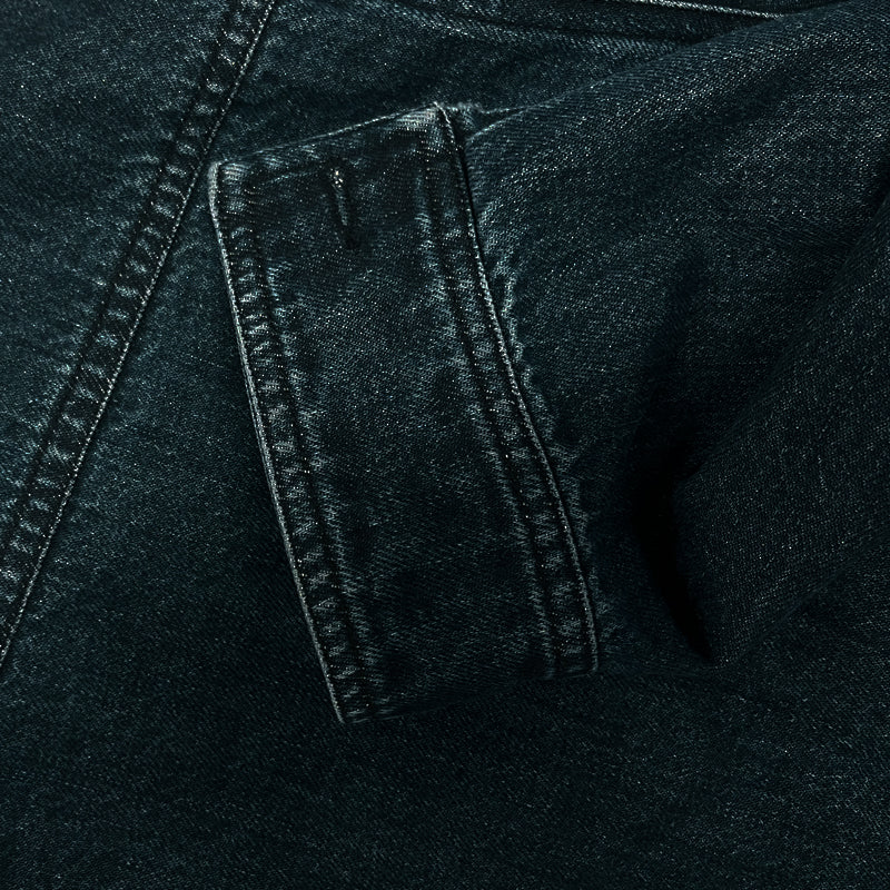 Men's Vintage Stand Collar Denim Jacket - Image 2