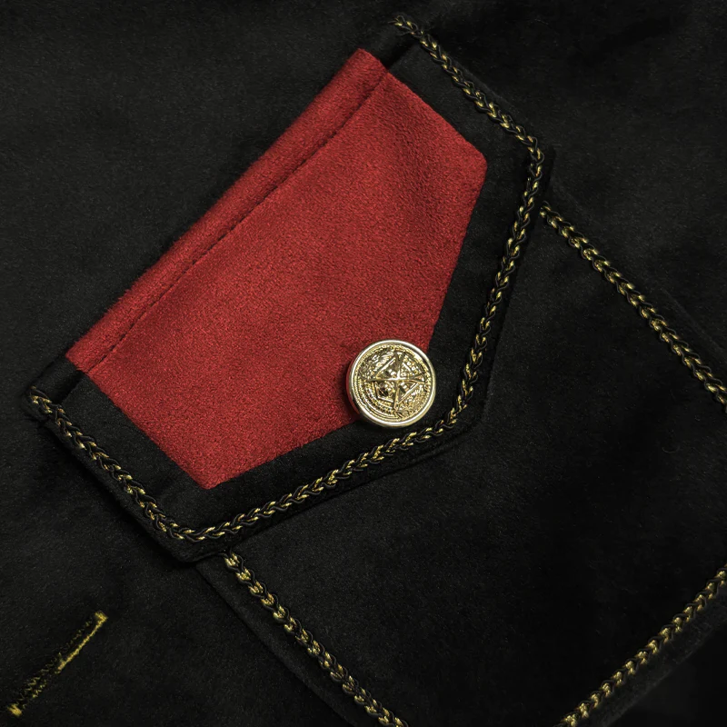Men's Vine Stand Collar Velvetlti-Btn Jacket - Image 3