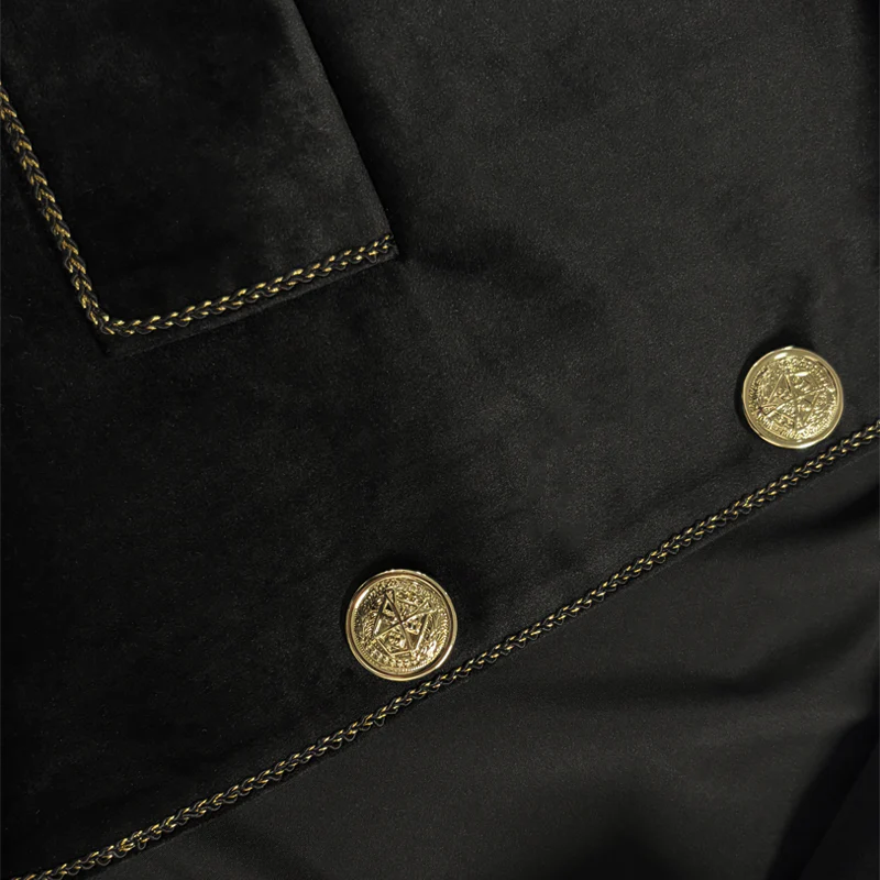 Men's Vine Stand Collar Velvetlti-Btn Jacket - Image 4