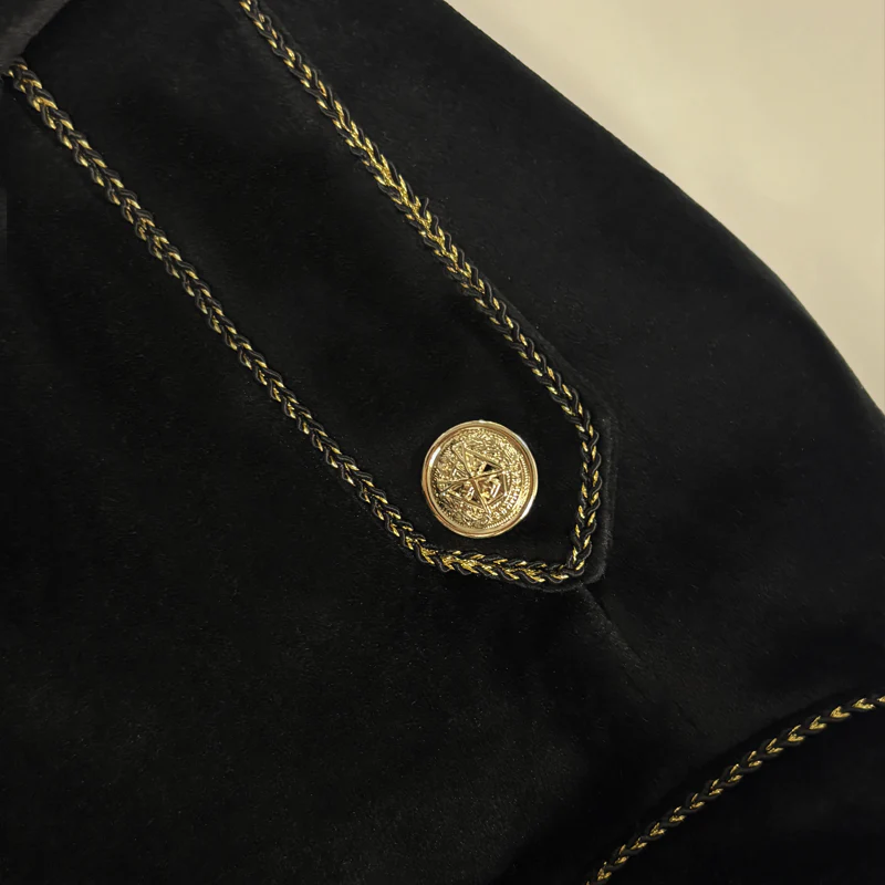 Men's Vine Stand Collar Velvetlti-Btn Jacket - Image 5