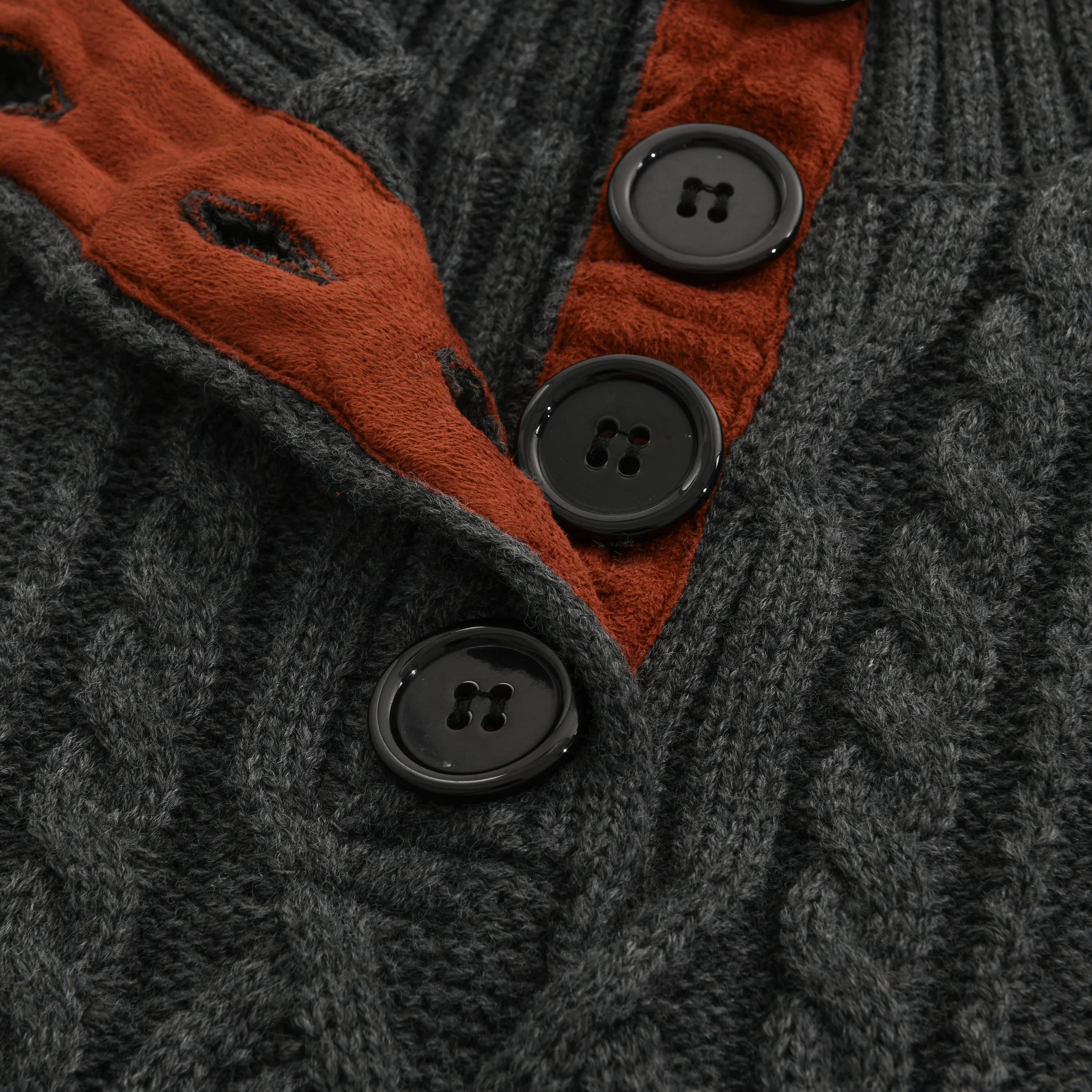 Men's Vine Stand Collarnitted Cable Sweater - Image 2