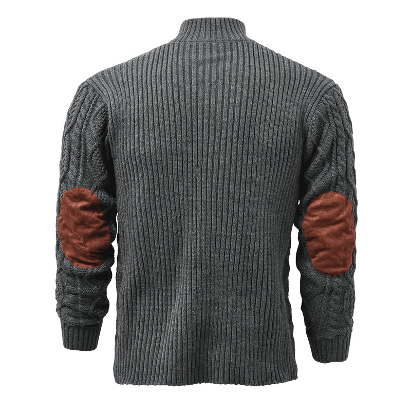 Men's Vine Stand Collarnitted Cable Sweater - Image 7