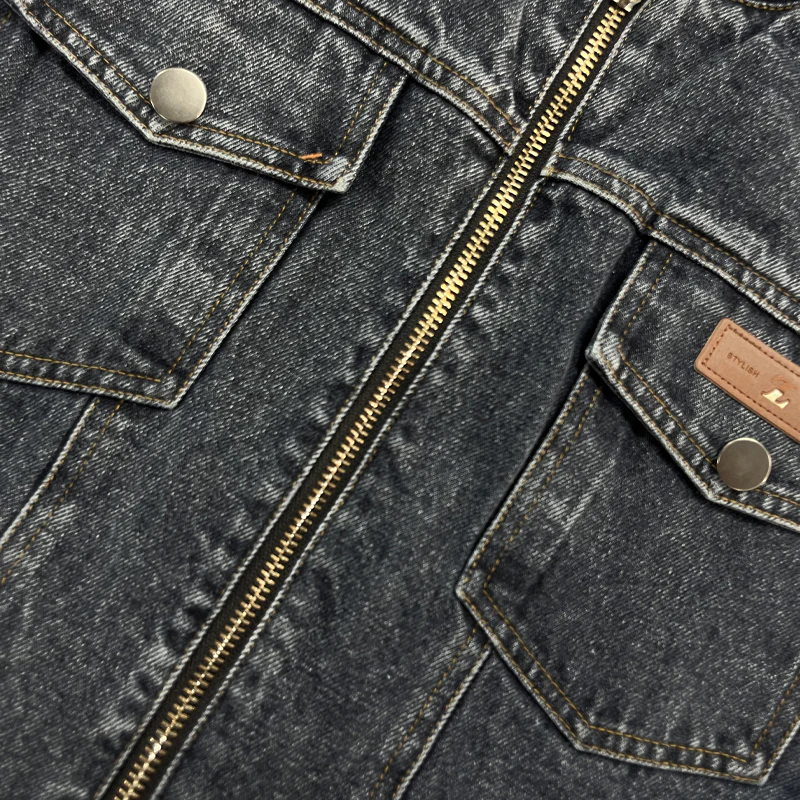 Men's Vine Washed Baseball Collar SliFit DeniJacket - Image 5