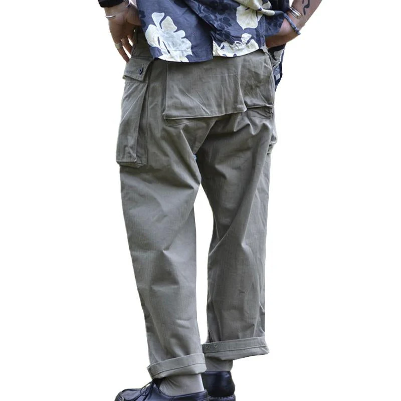 Men's Vinelti-pocket Straight-Leg Loose Cotn Cargo Trosers - Image 5