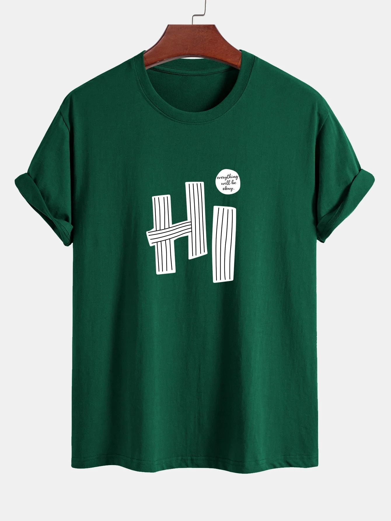 Mercurio® | Hi Slogan Lines Print Cotton T-Shirt - Image 10