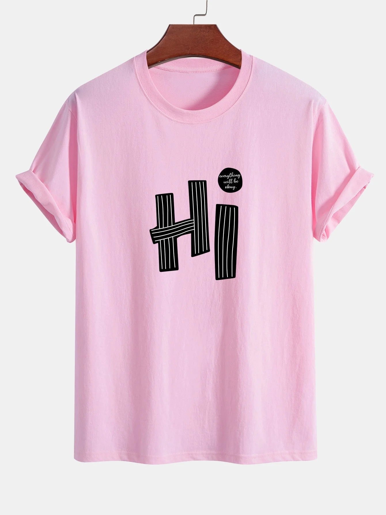Mercurio® | Hi Slogan Lines Print Cotton T-Shirt - Image 11