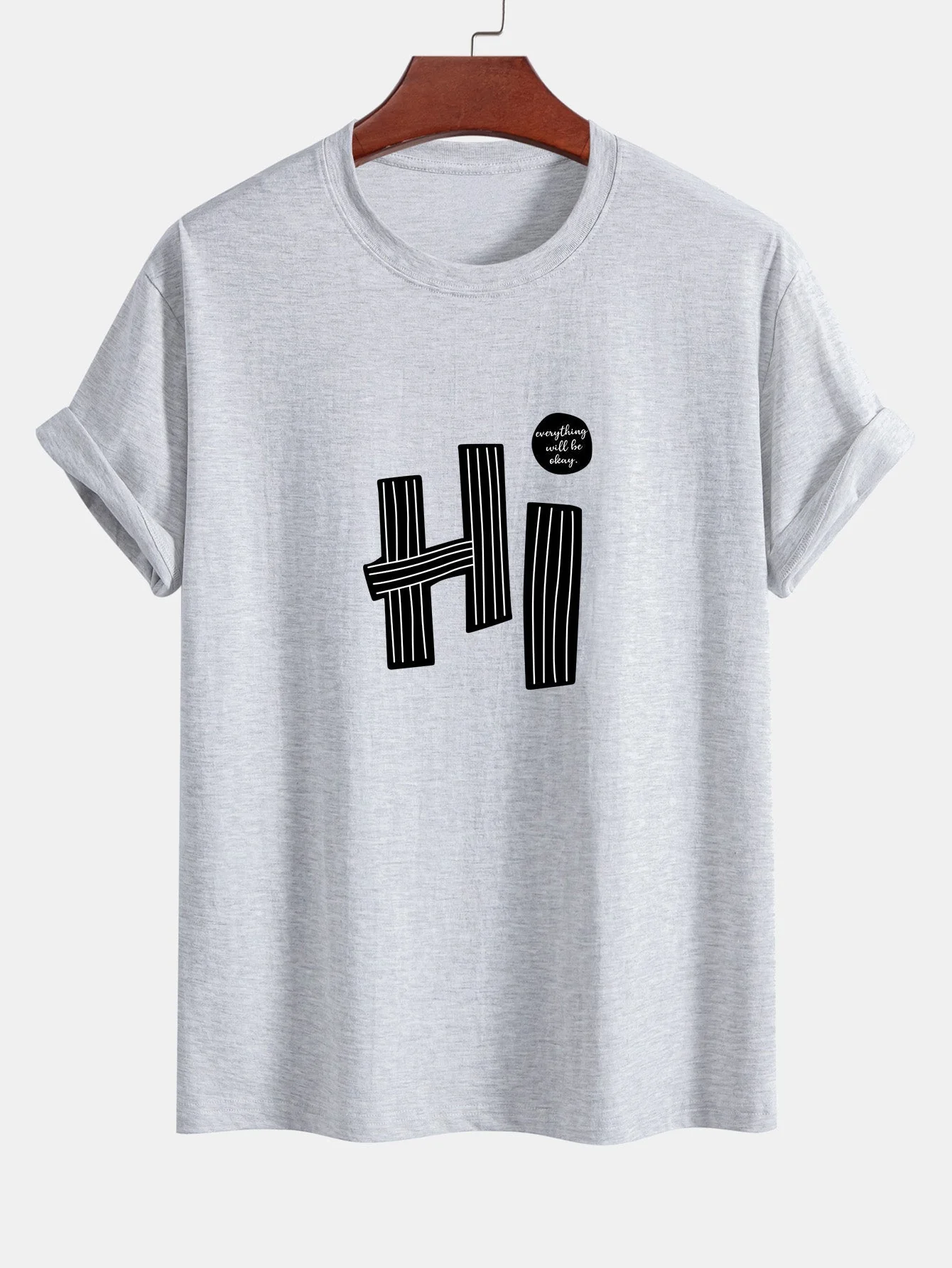 Mercurio® | Hi Slogan Lines Print Cotton T-Shirt - Image 12