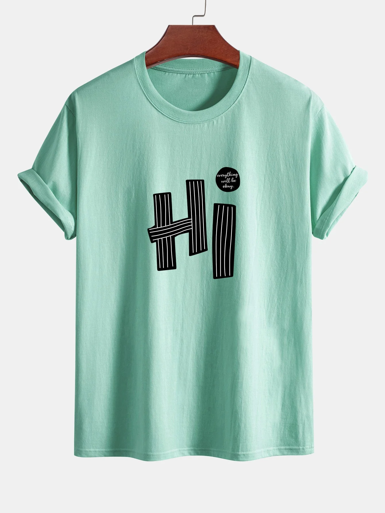 Mercurio® | Hi Slogan Lines Print Cotton T-Shirt - Image 13