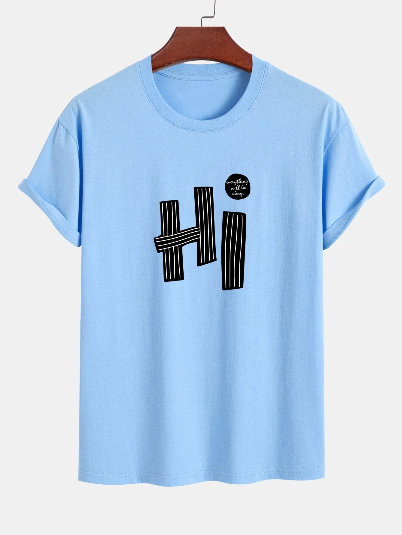 Mercurio® | Hi Slogan Lines Print Cotton T-Shirt - Image 14
