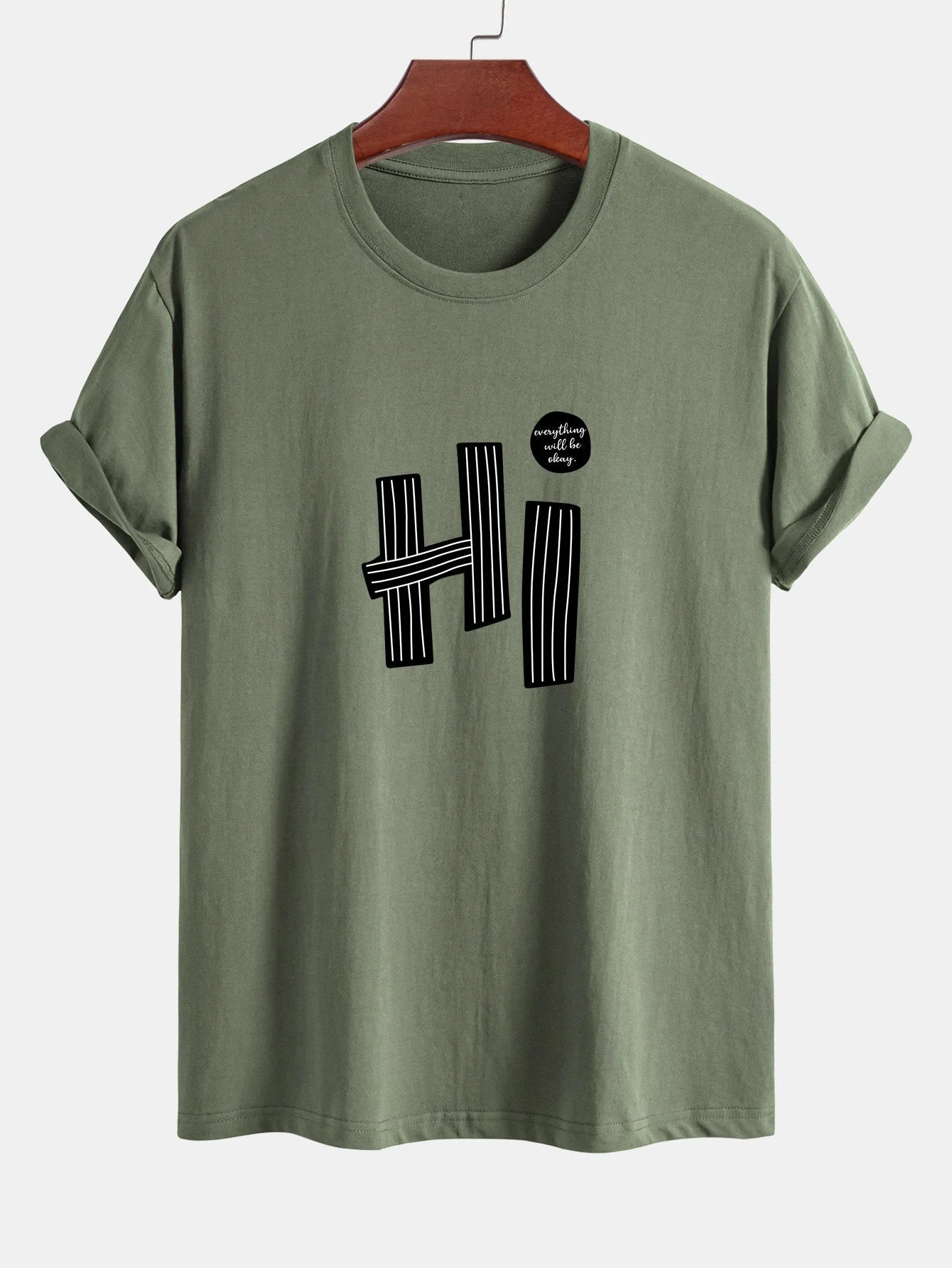 Mercurio® | Hi Slogan Lines Print Cotton T-Shirt - Image 15