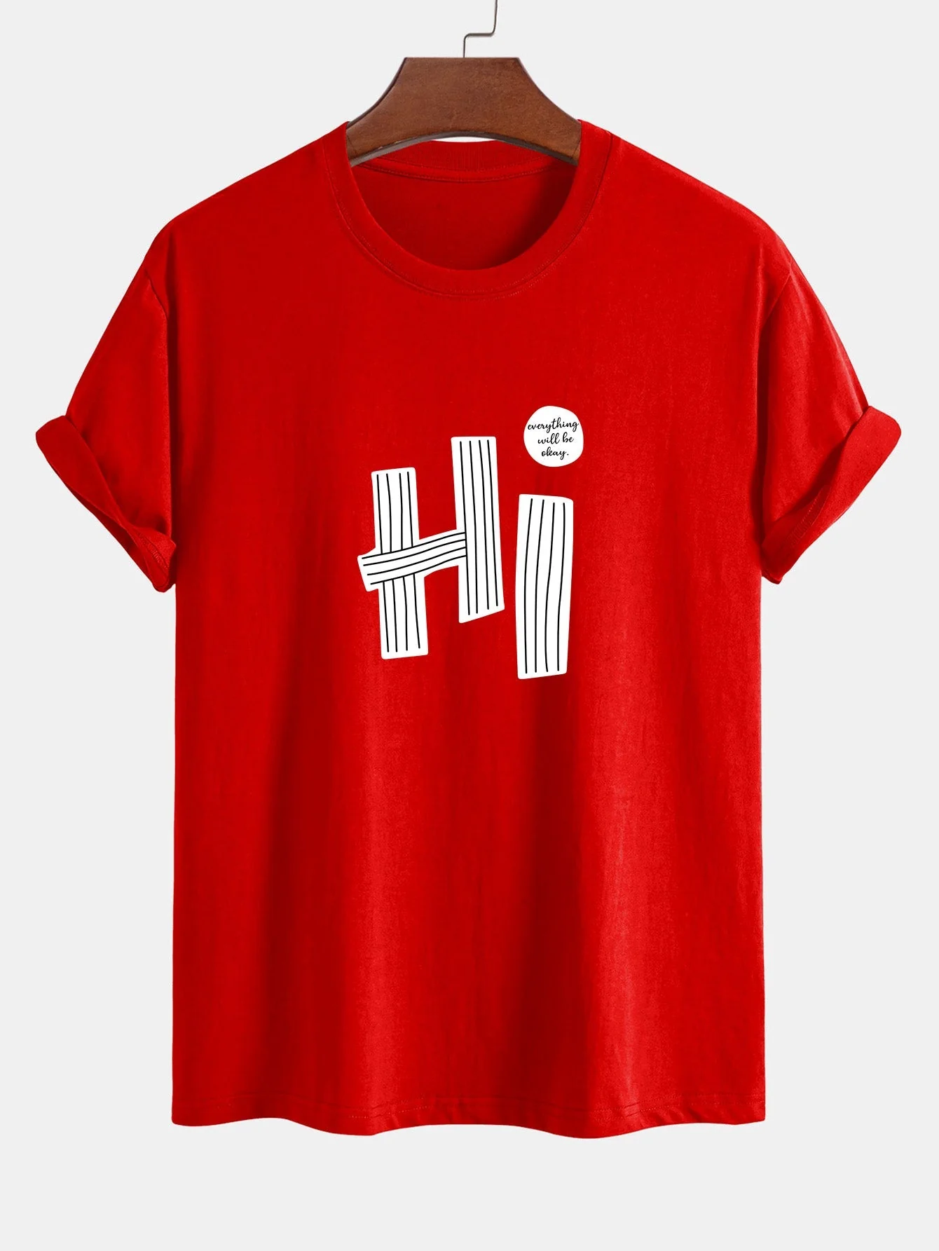Mercurio® | Hi Slogan Lines Print Cotton T-Shirt - Image 16