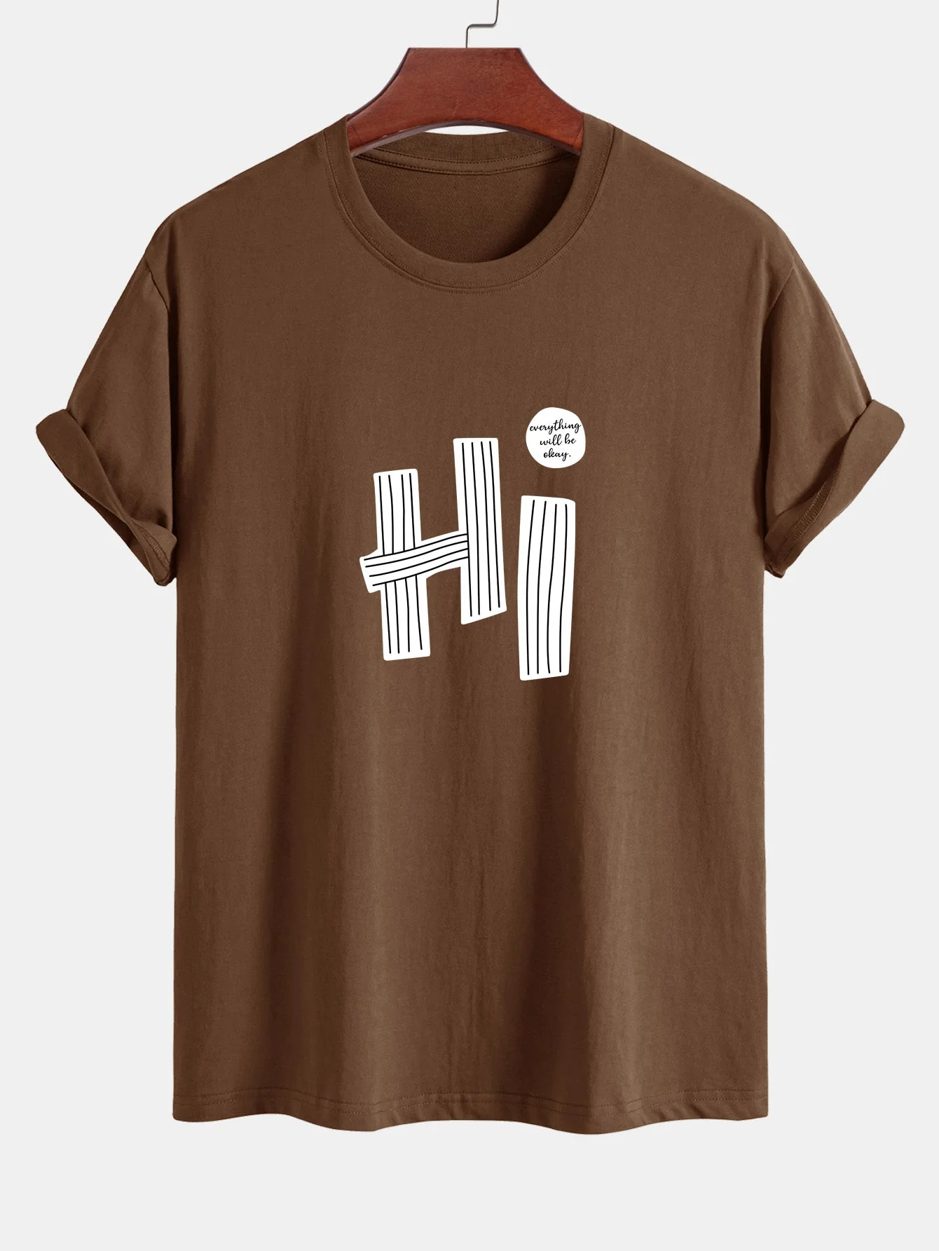 Mercurio® | Hi Slogan Lines Print Cotton T-Shirt - Image 4