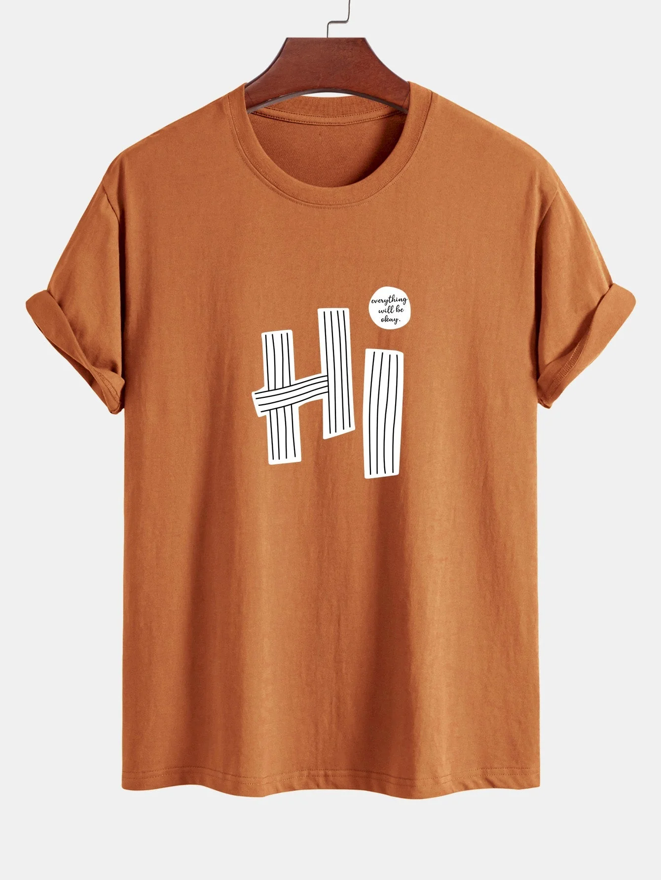 Mercurio® | Hi Slogan Lines Print Cotton T-Shirt - Image 6
